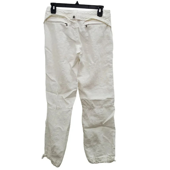 Athleta White 100% Linen Drawstring‎ Leg Loose Relaxed Fit Casual Pants Size 2 - Picture 5 of 5